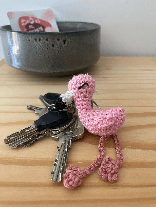 Porte-clé flamant rose